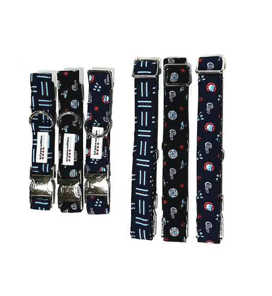 chicago dog collars - handmade flag & team patterns | 500lb pull strength