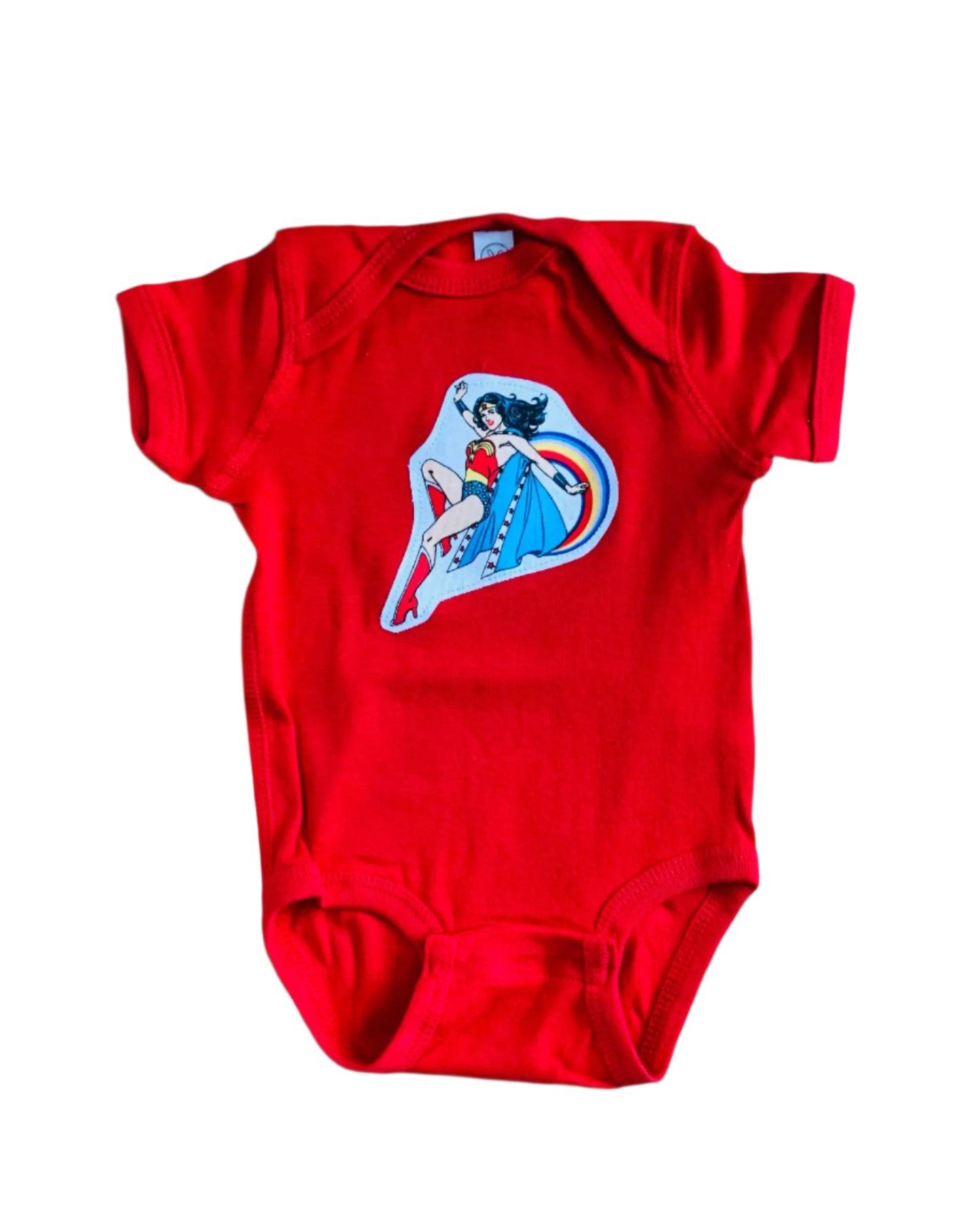 wonder woman and captain america onesies - baby