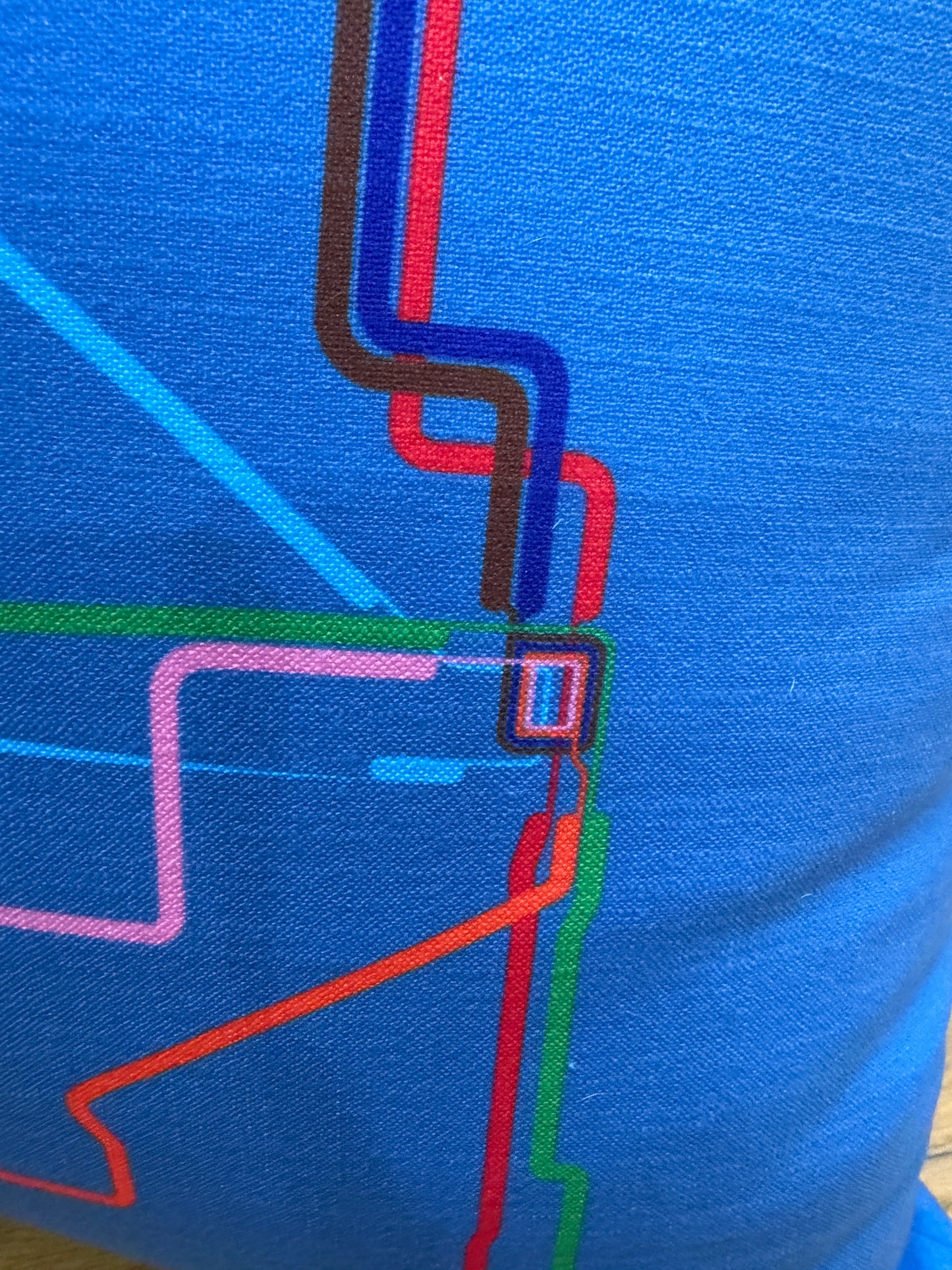 chicago transit map throw pillow 22x22