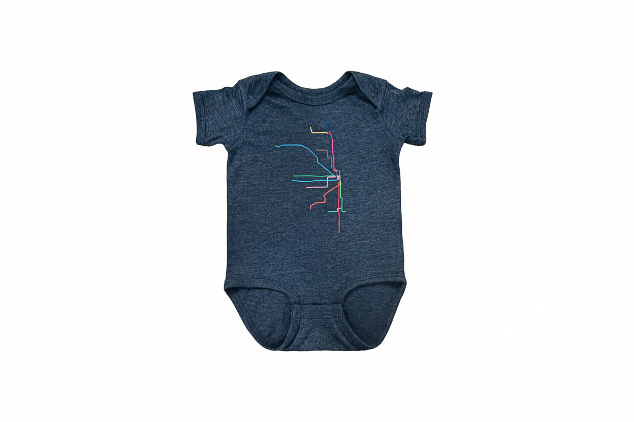 chicago transit lines onesie