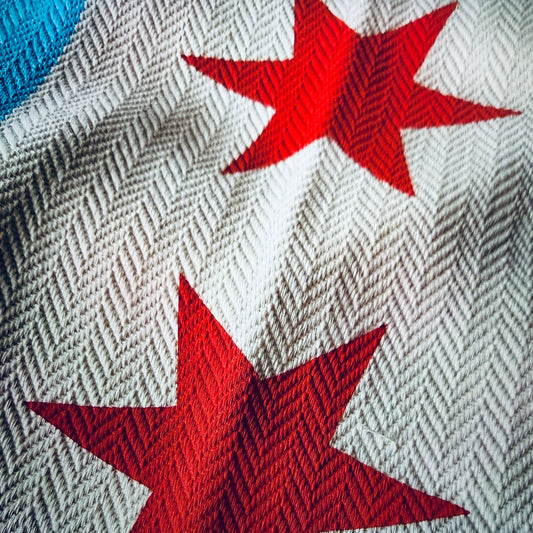 chicago flag throw blanket | organic turkish cotton