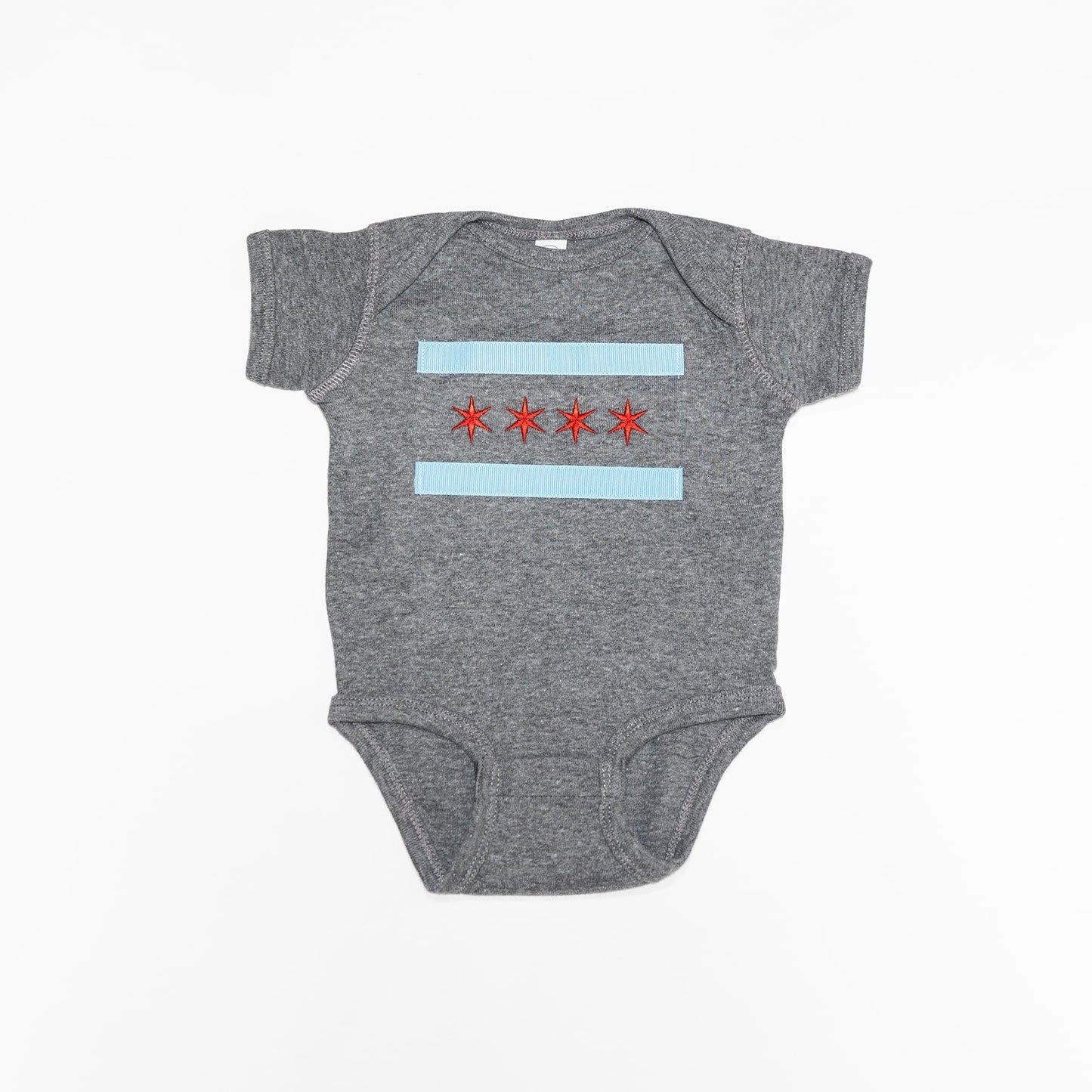 chicago flag onesie, short sleeve
