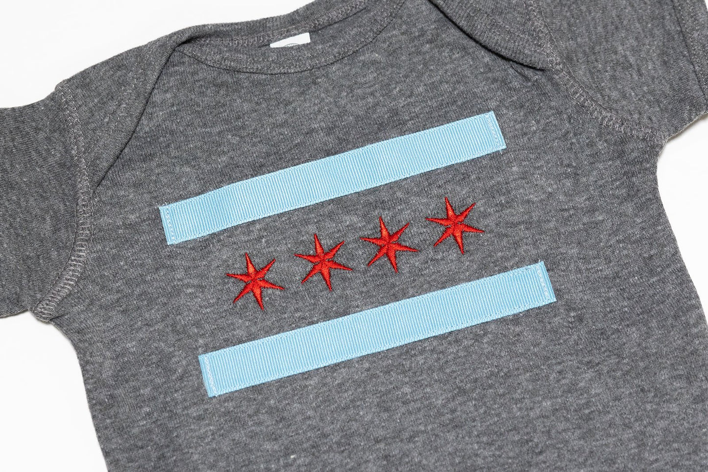 chicago flag onesie, short sleeve