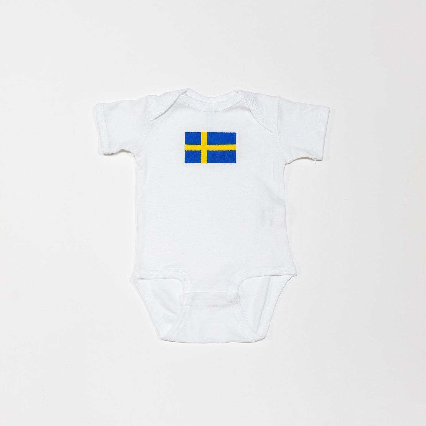 swedish flag short sleeve onesie