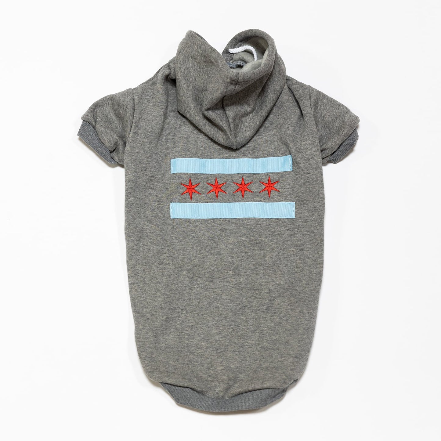 chicago flag dog hoodie - hand sewn pet hoodie xs-6xl