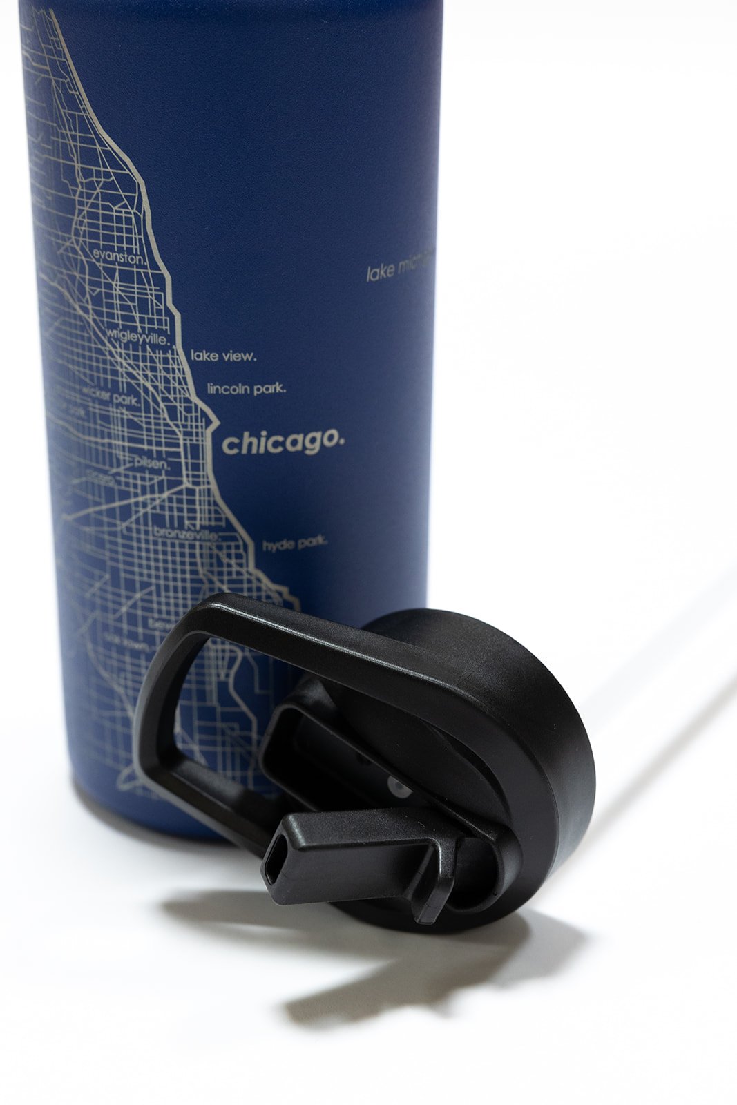 Chicago Map Water Bottle - 44oz Insulated Double Wall Etched