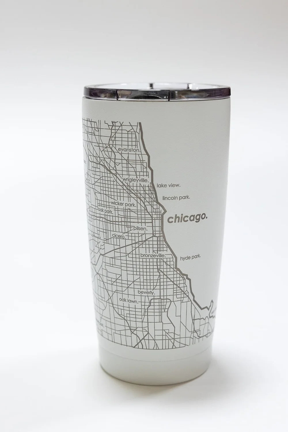 Chicago Map Etched Tumbler - 20oz Insulated Stainless Steel
