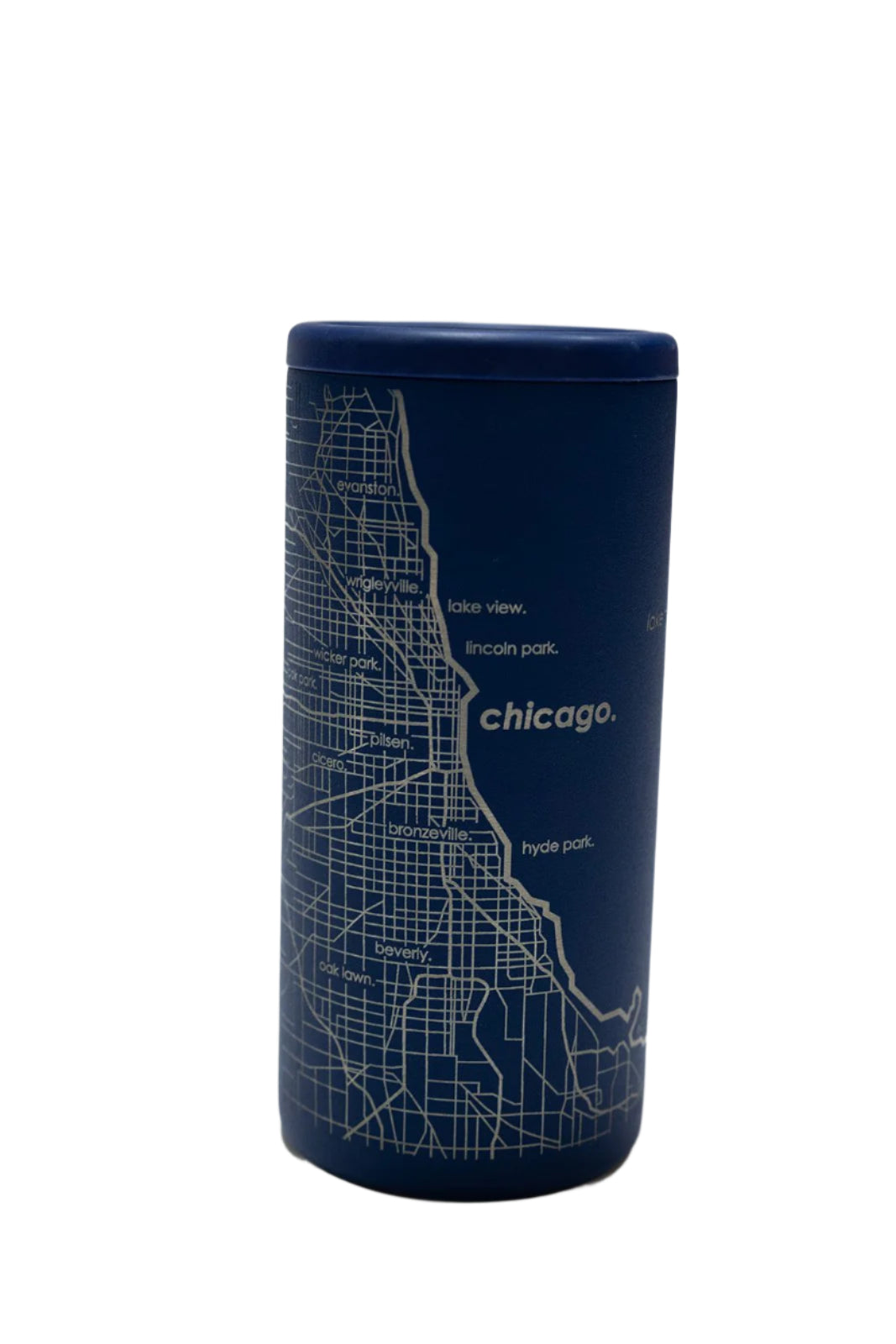 Chicago Map Etched Can Koozie - Insulated Beer Cooler
