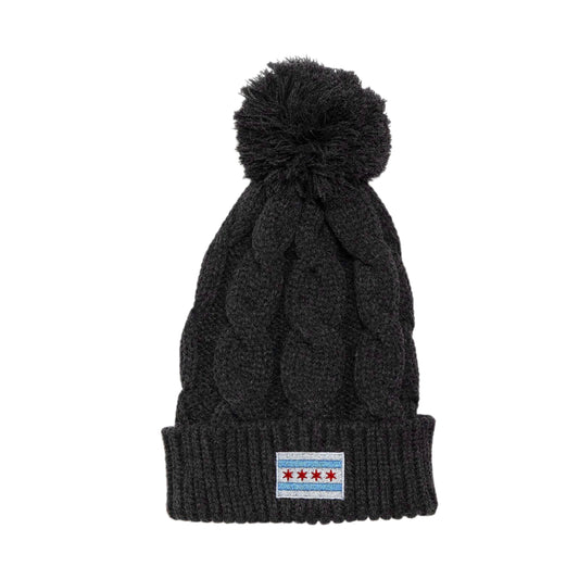 chunky chicago pom beanie adult