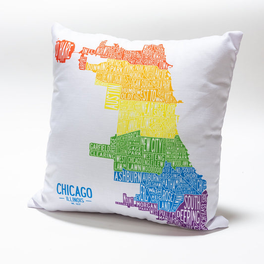 pride chicago neighborhoods map throw pillow 22x22