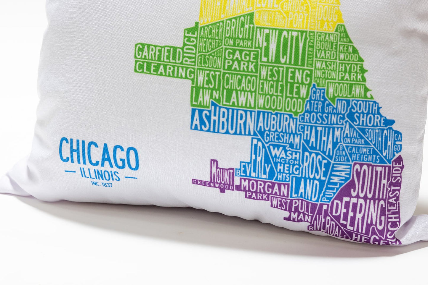 pride chicago neighborhoods map throw pillow 22x22