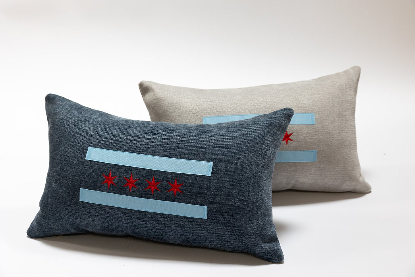 chicago flag lumbar pillow 20x12