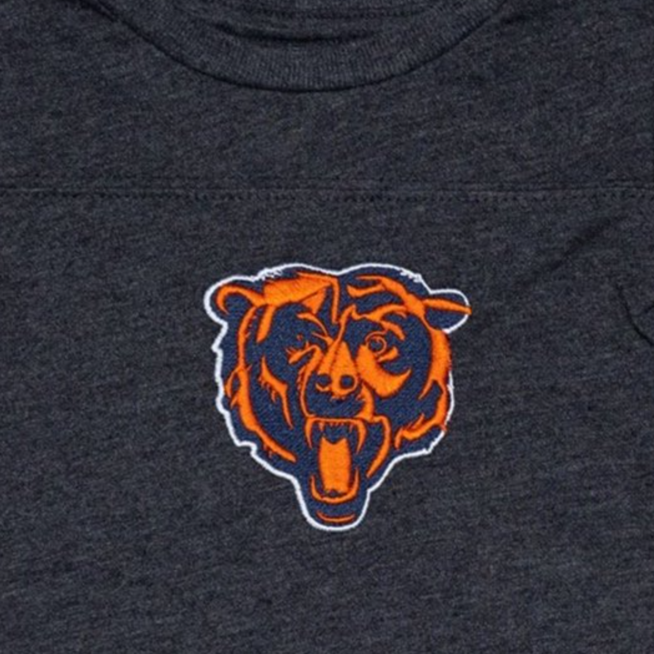chicago bears inspired onesie striped sleeve