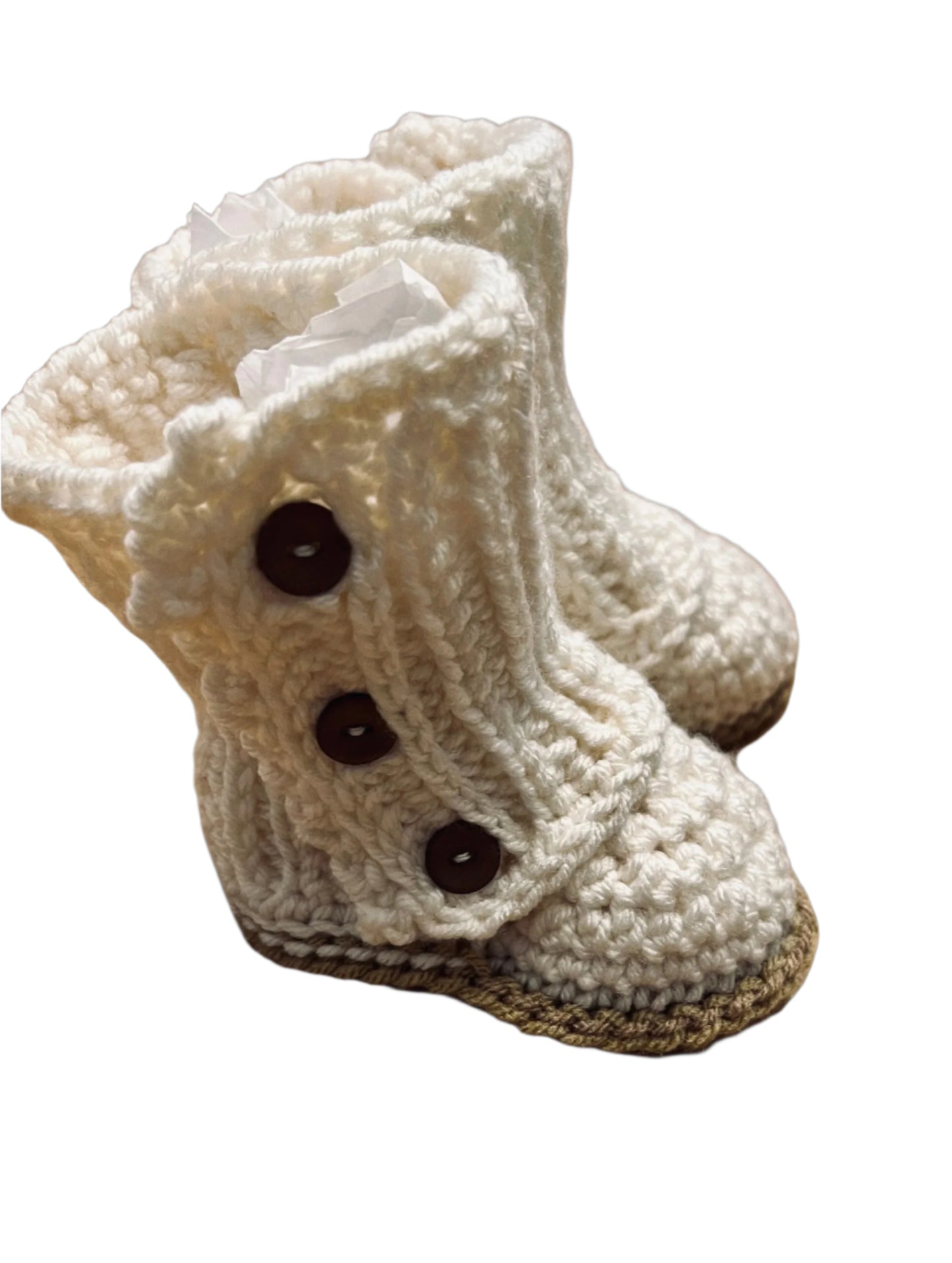 hand crocheted baby boots