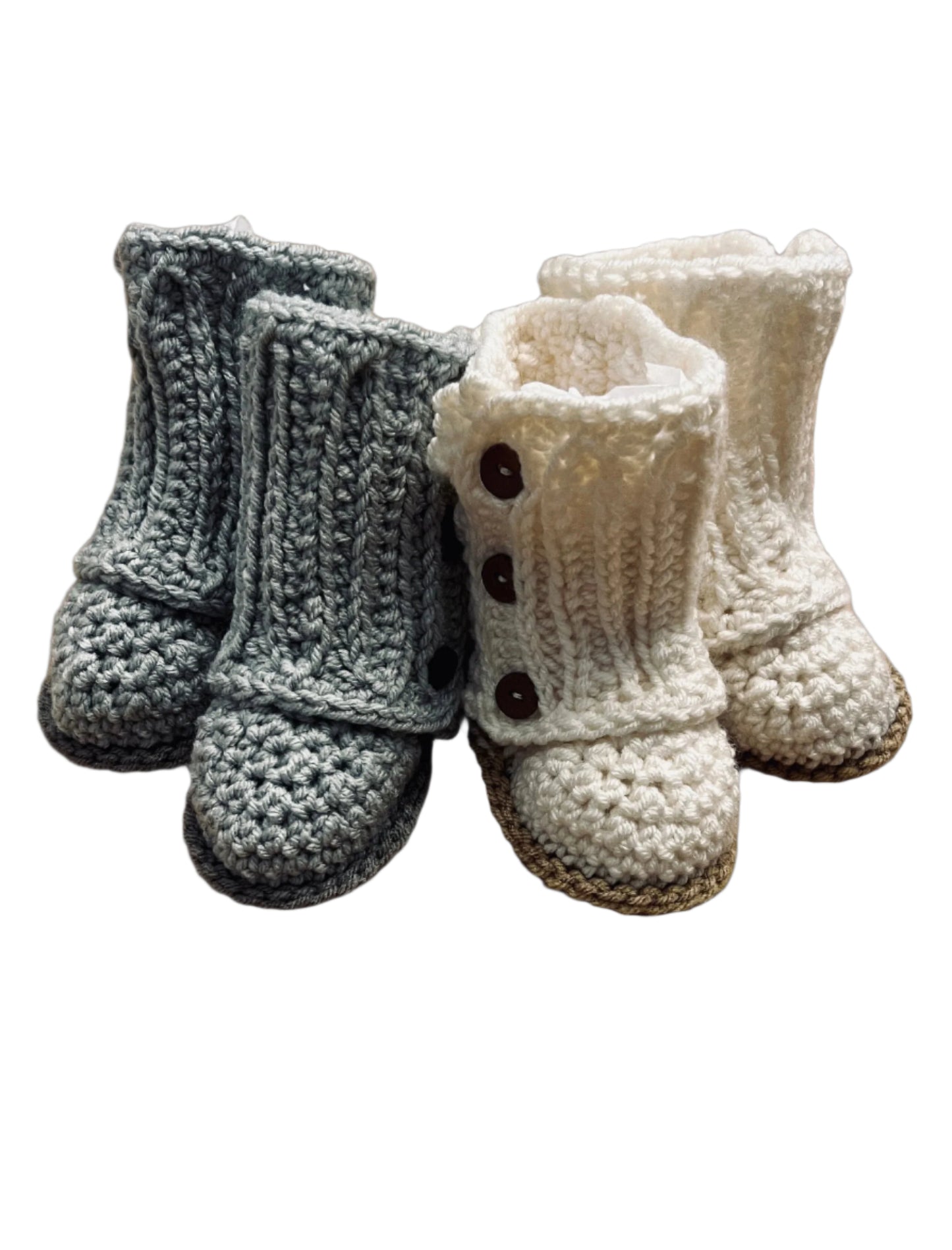 hand crocheted baby boots