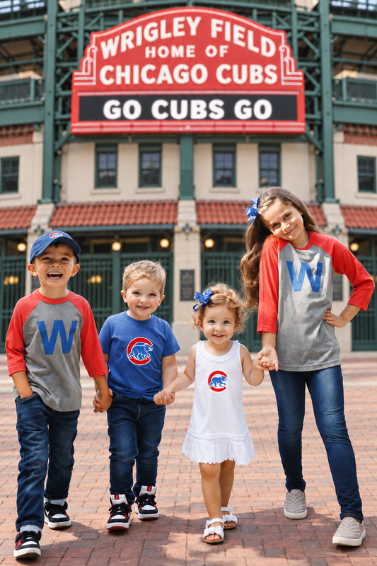 chicago W shirt kids - cubs baseball tri-blend toddler & youth