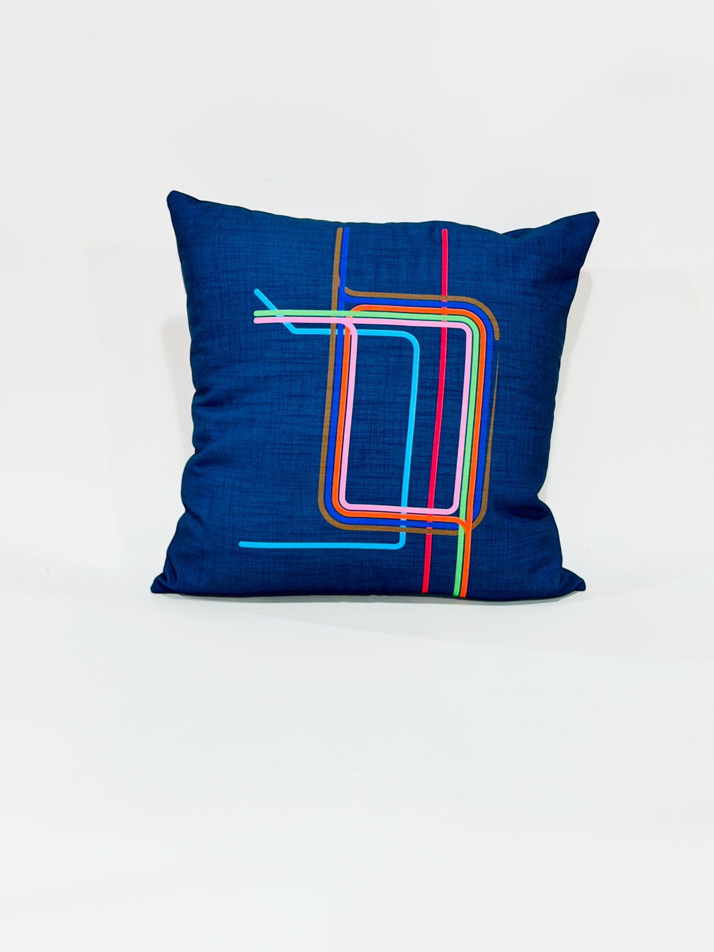 chicago transit map throw pillow 22x22