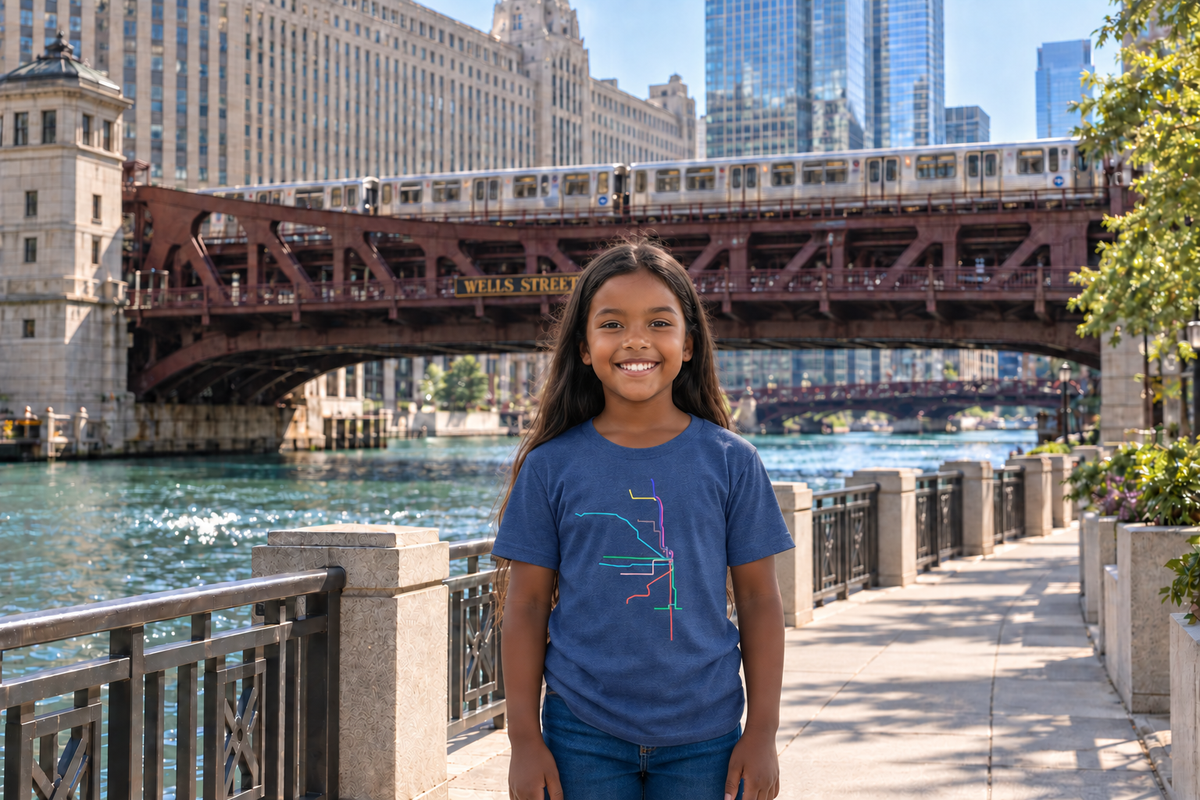 chicago transit lines t-shirt toddler and youth sizes