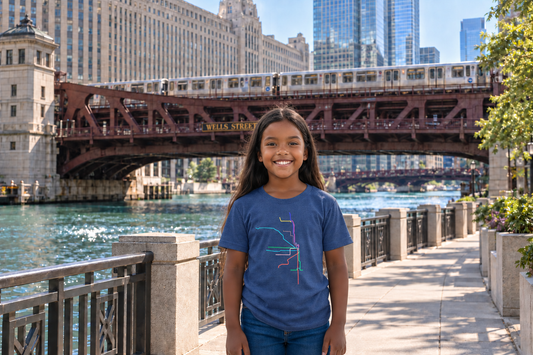 chicago transit lines t-shirt toddler and youth sizes