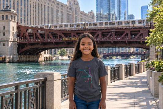 chicago transit lines t-shirt toddler and youth sizes